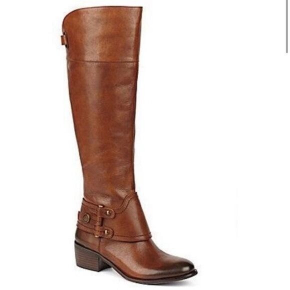 Arturo Chiang Bevin Brown Leather Tall Riding Boots Size 9M Boho Cottage Preppy - Picture 1 of 16